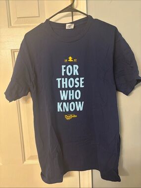 Port and Company Navy Tee with Light Blue & Yellow Graphics - Tequila